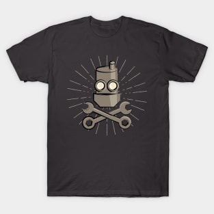 Smiling Pirate Robot Crossbones T-Shirt